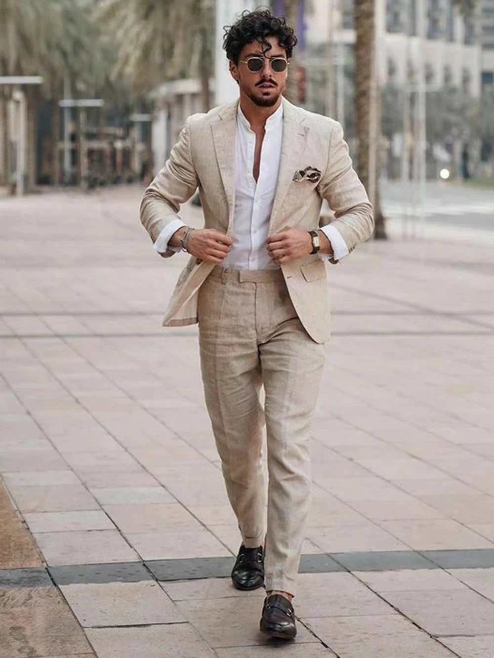 Summer Clothing Men Linen - Zomerstrand Business Linnen Herenpakken Op Maat