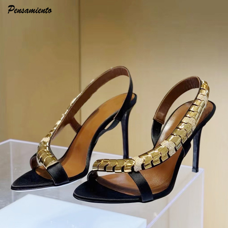 Summer Clothing Collection - Luxe strass-pailletten satijnen dames gladiatorsandalen mode