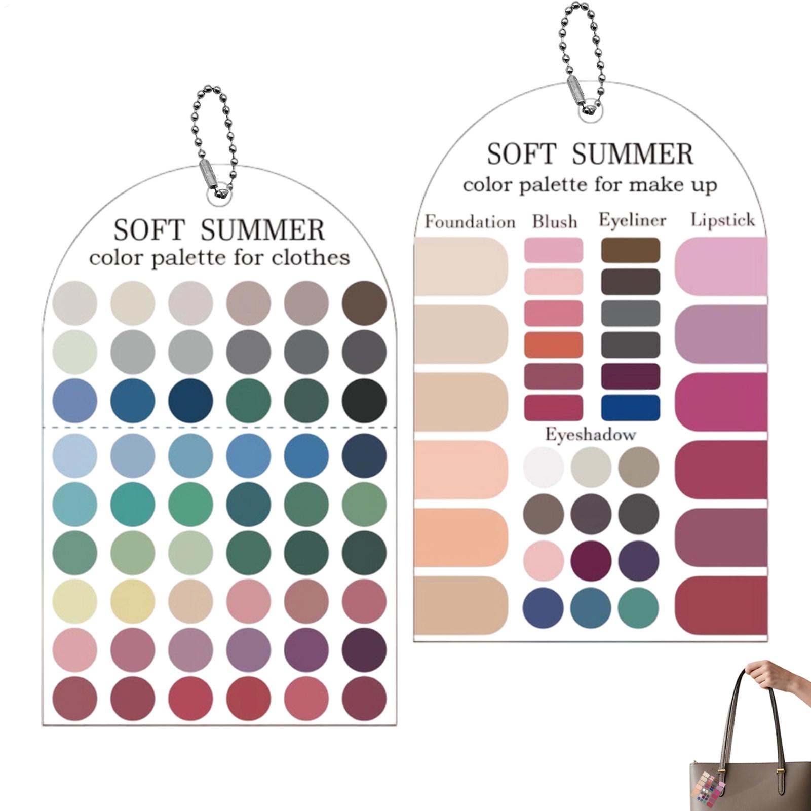 Summer Clothing Color Palette - 2 stuks zachte zomerkleurenpaletkaart acryl seizoenspalet