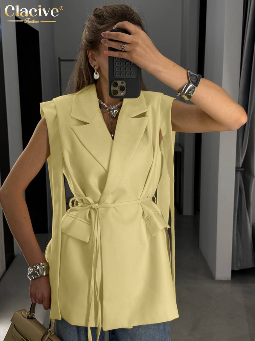 Yellow Summer Clothing - Clacive Mode Losse Gele Dames Shirt