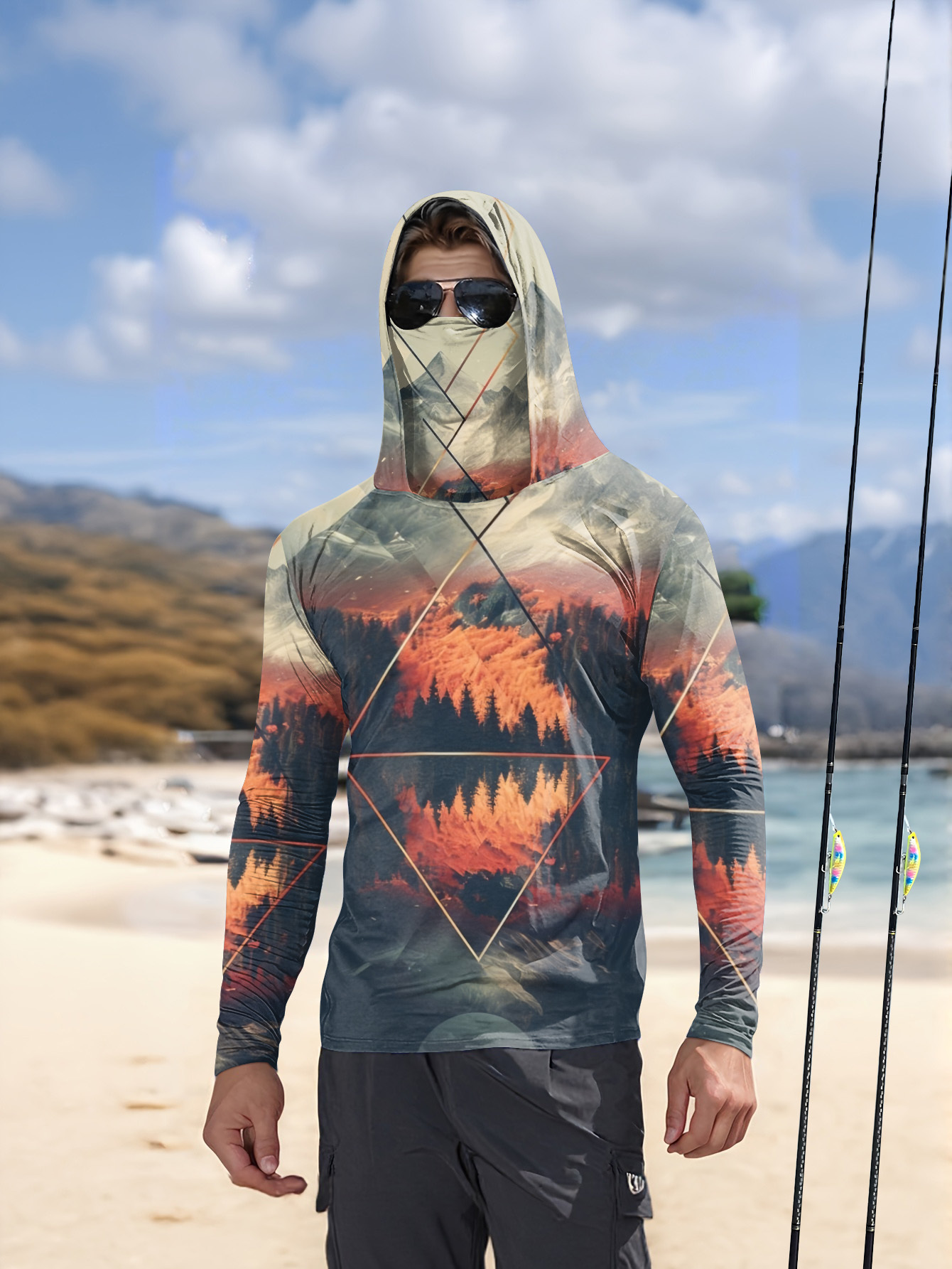 Summer Clothing Types - Outdoor heren vissershirt met capuchon, ingebouwd