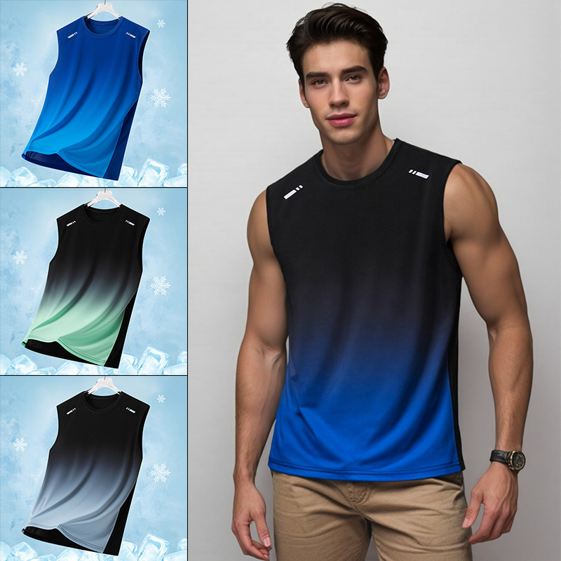 Summer Clothing For Teens - Heren Gradient Sportvest Lichtgewicht mouwloos T-shirt