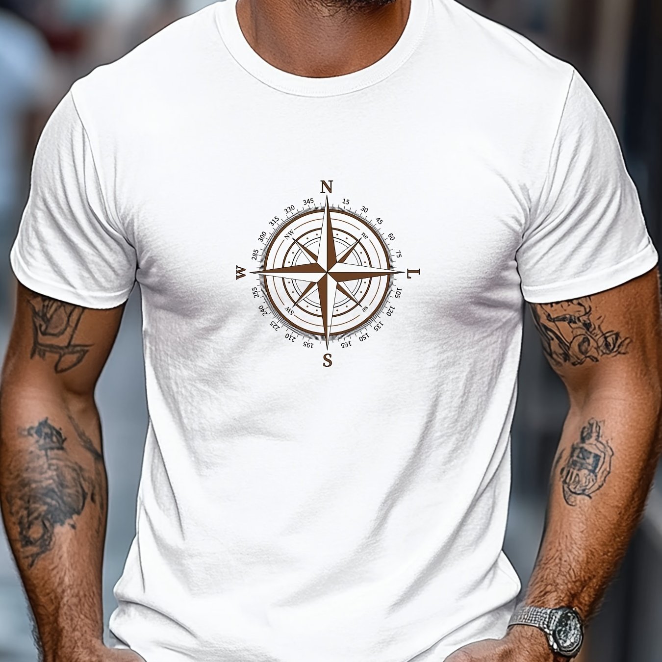 Summer Rose Clothing - Heren T-shirt met korte mouwen, bordeauxrood,
