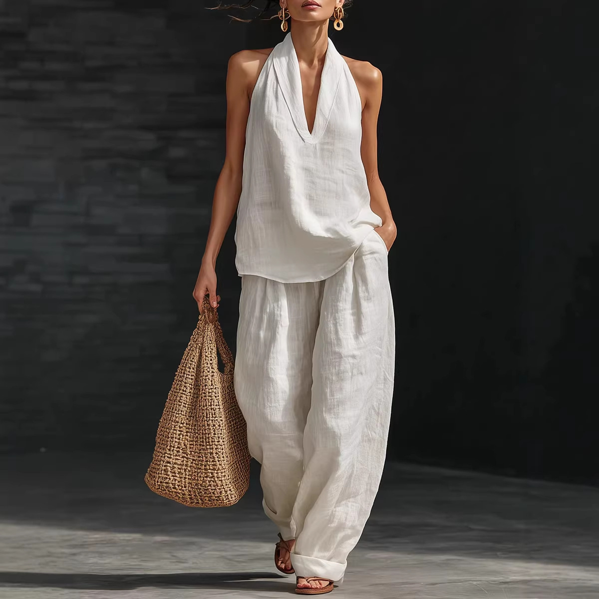 Summer Clothing Men Linen - Zomer Retro Solid Katoen Linnen Set
