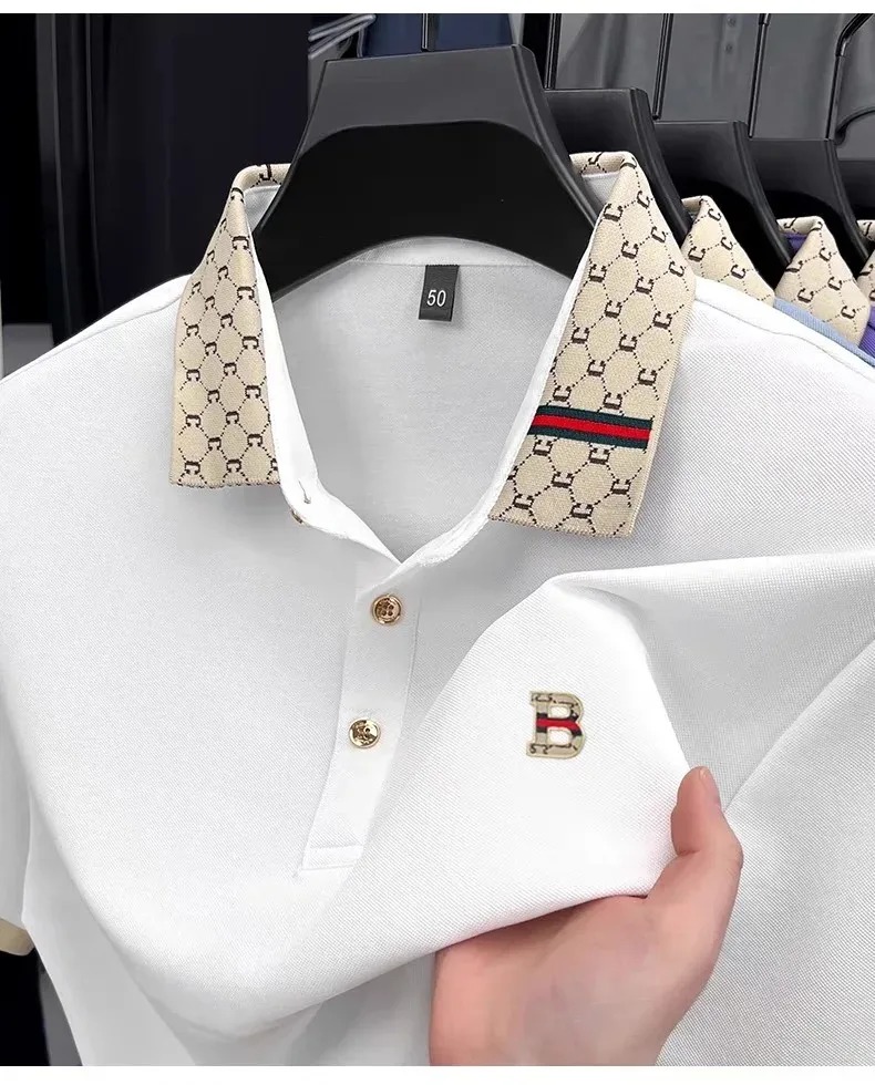 Summer Clothing Men Linen - Hoogwaardig merk herenpoloshirt met korte mouwen,