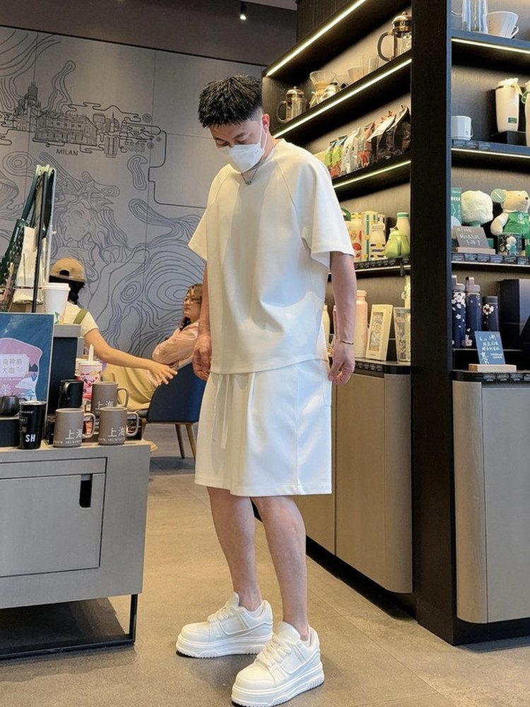 Summer Clothing Range - Losse, casual herenkledingset Korte mouwshorts Tweedelige