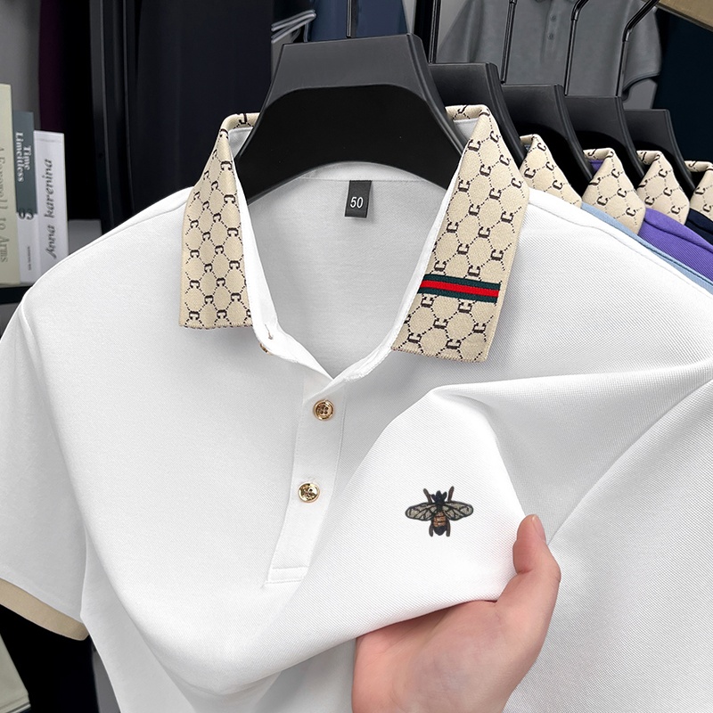Summer Clothing Men Linen - Luxe merk high-end heren poloshirt met