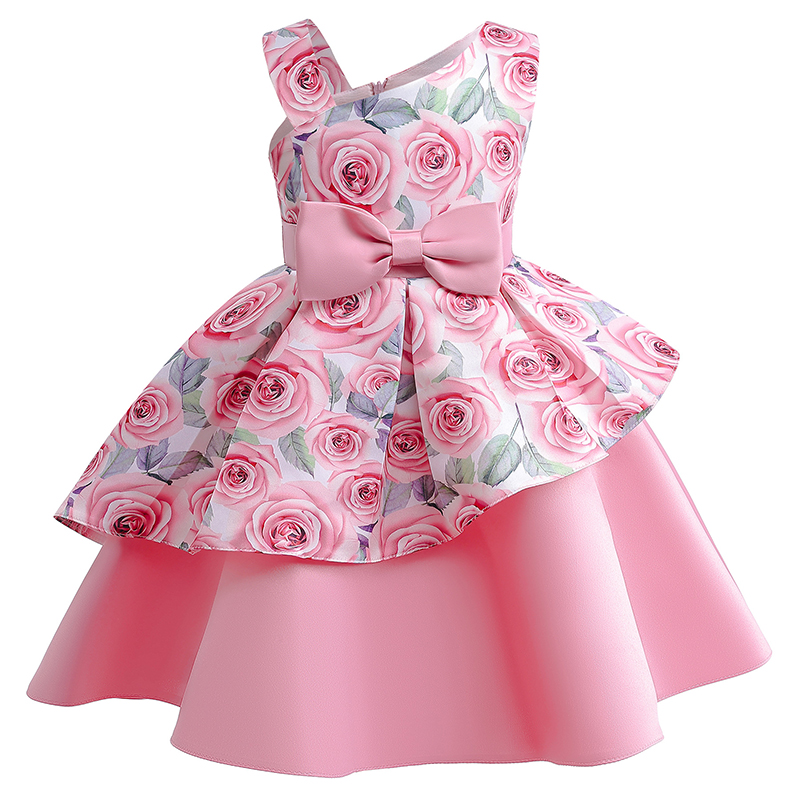 Summer Rose Clothing - Rozen Meisjes Jurk Zomer Mouwloos Een