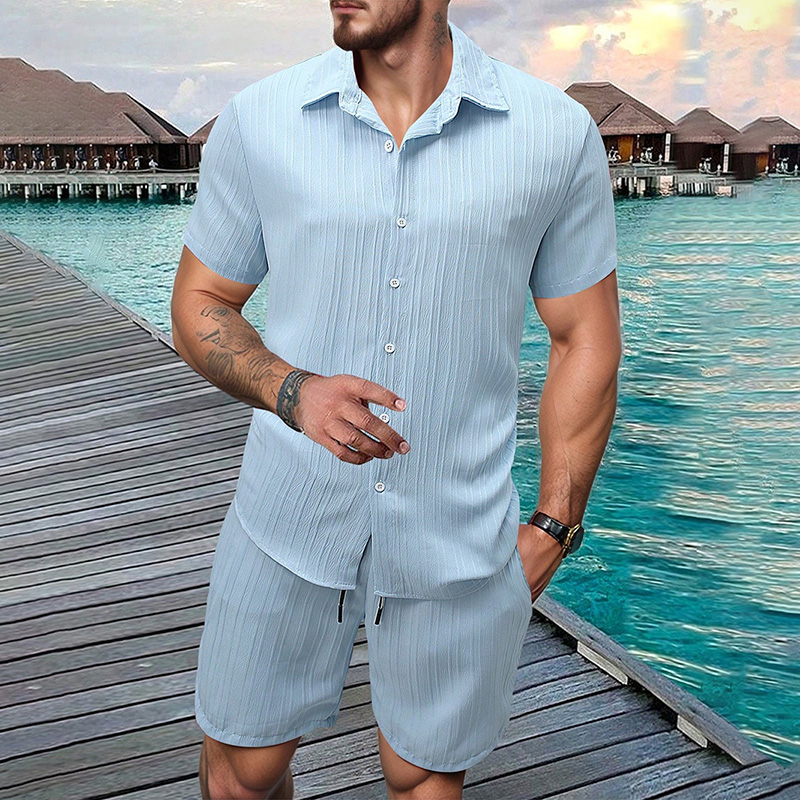 Summer Clothing Types - 2026 Nieuwe Heren Verticale Kreukel Lapel