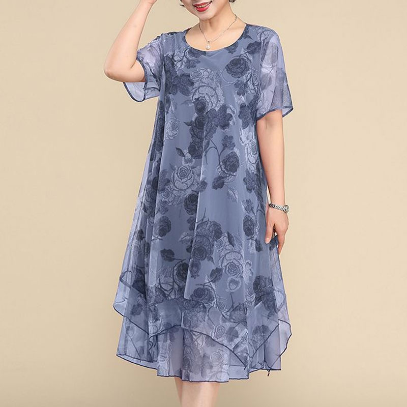 Nieuwe O-hals Korte Mouw Jurke - Summer Clothing For 60 Year Old Woman recensie en prijs