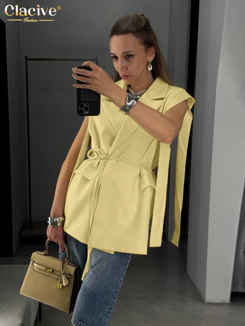 Clacive Mode Losse Gele Dames  - Yellow Summer Clothing recensie en prijs