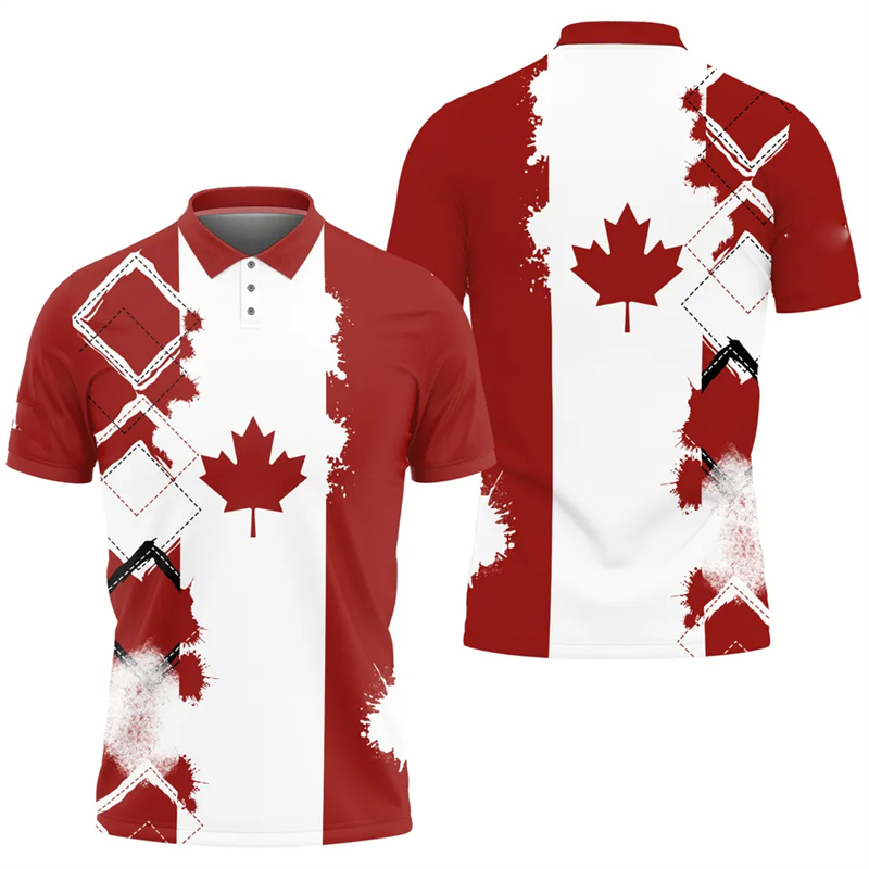Maple Leaf Vlag Poloshirt Voor - Summer Clothing Canada recensie en prijs