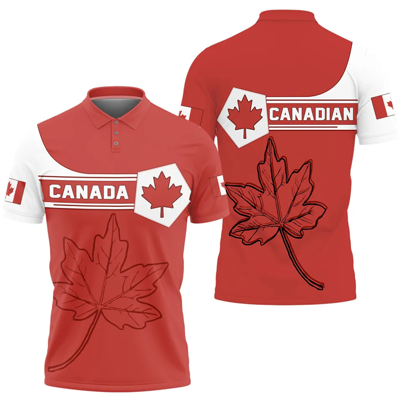 Maple Leaf Vlag Poloshirt Voor - Summer Clothing Canada recensie en prijs