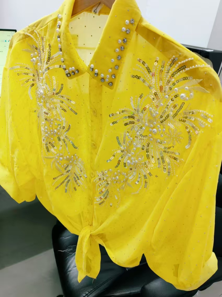 Sparkle Pailletten Geel Chiffo - Yellow Summer Clothing recensie en prijs