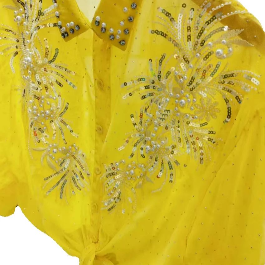 Sparkle Pailletten Geel Chiffo - Yellow Summer Clothing recensie en prijs