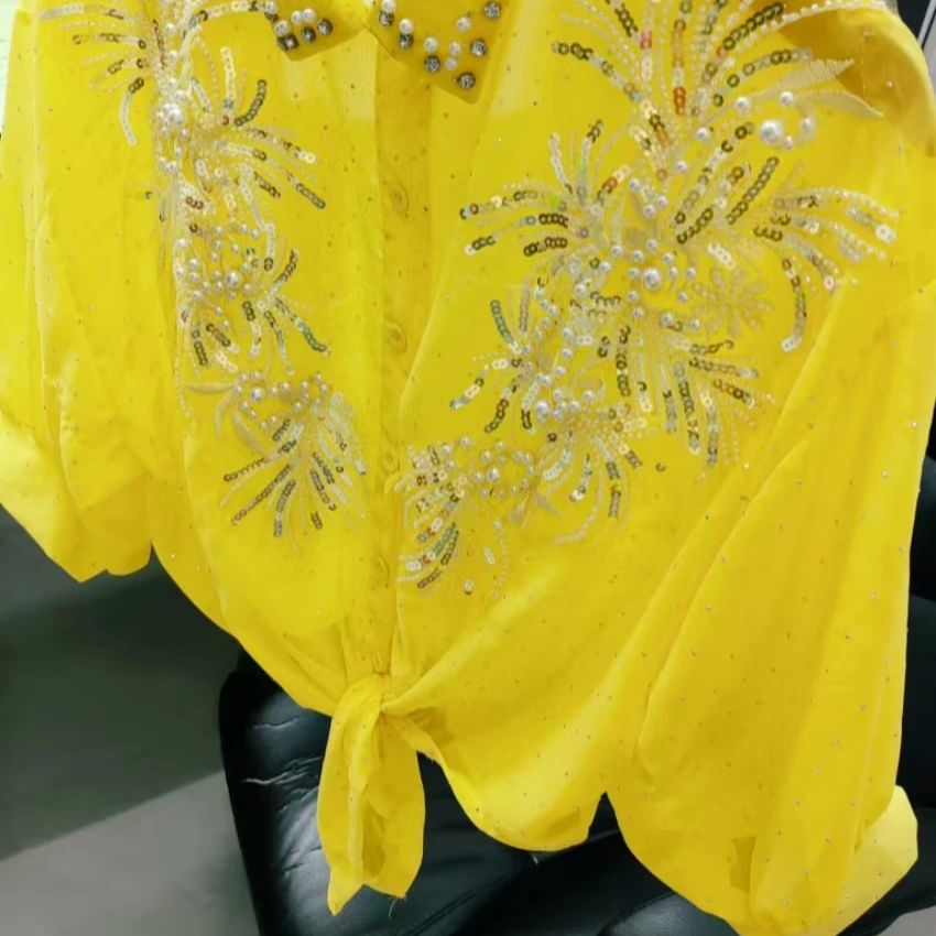 Sparkle Pailletten Geel Chiffo - Yellow Summer Clothing recensie en prijs