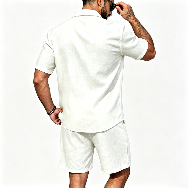 Heren linnen tweedelige outfit - Summer Clothing Men Linen recensie en prijs