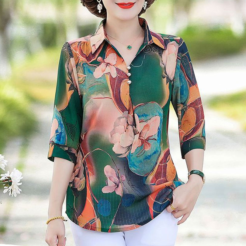 Zomer Vintage Bloemenprint Shi - Summer Clothing For 60 Year Old Woman recensie en prijs