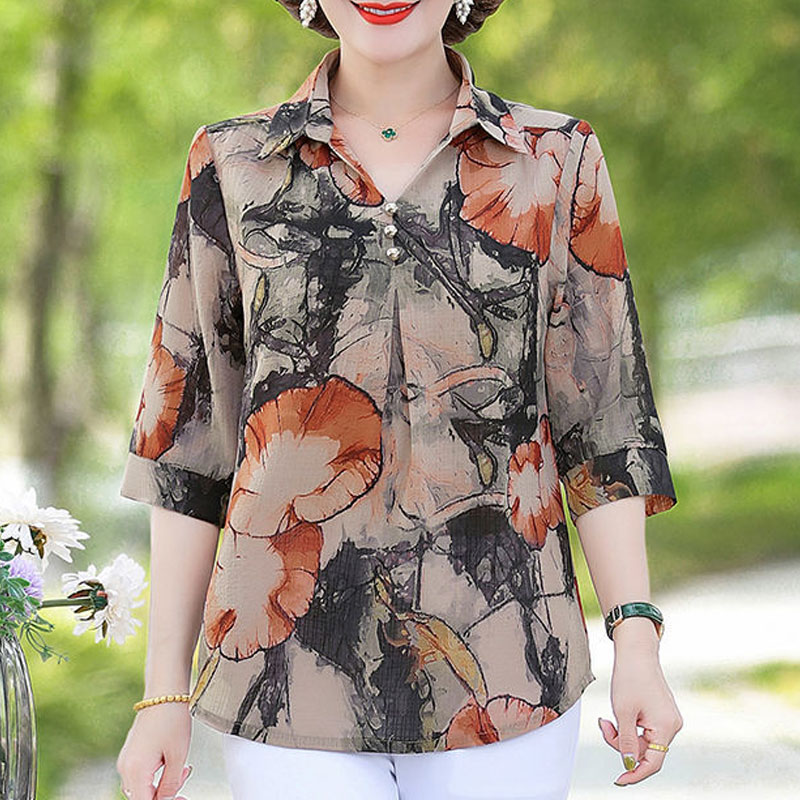 Zomer Vintage Bloemenprint Shi - Summer Clothing For 60 Year Old Woman recensie en prijs