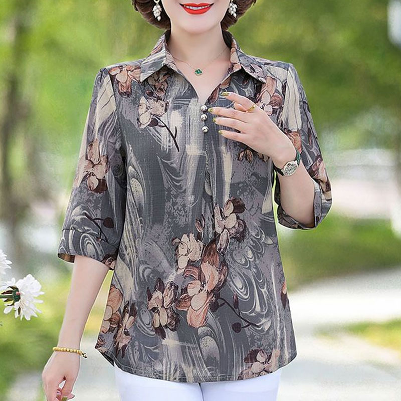 Zomer Vintage Bloemenprint Shi - Summer Clothing For 60 Year Old Woman recensie en prijs