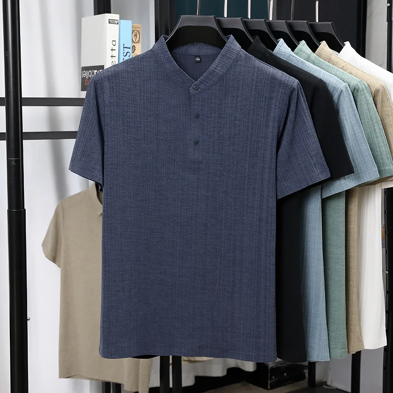 Heren overhemden met mandarijn - Summer Clothing Men Linen recensie en prijs