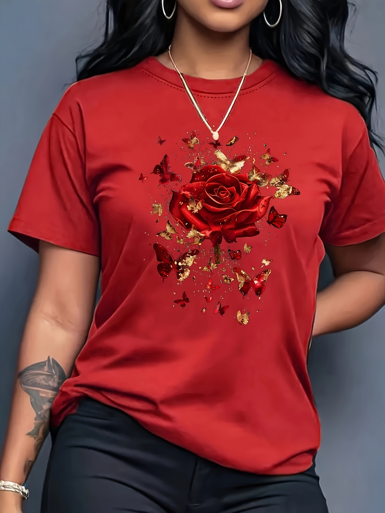 Dames Casual Sport T-shirt Blo - Summer Rose Clothing recensie en prijs