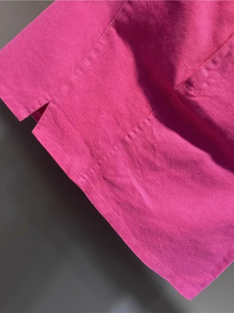 Roze Rode Split Denim Rok Hoge - Summer Rose Clothing recensie en prijs