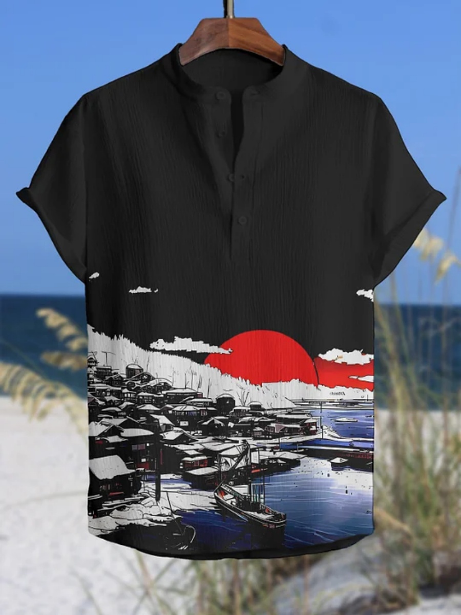 Poloshirt voor heren met octop - Summer Clothing Men Linen recensie en prijs