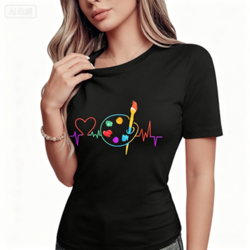 Kleurrijk geometrisch dames T- - Summer Clothing Color Palette recensie en prijs