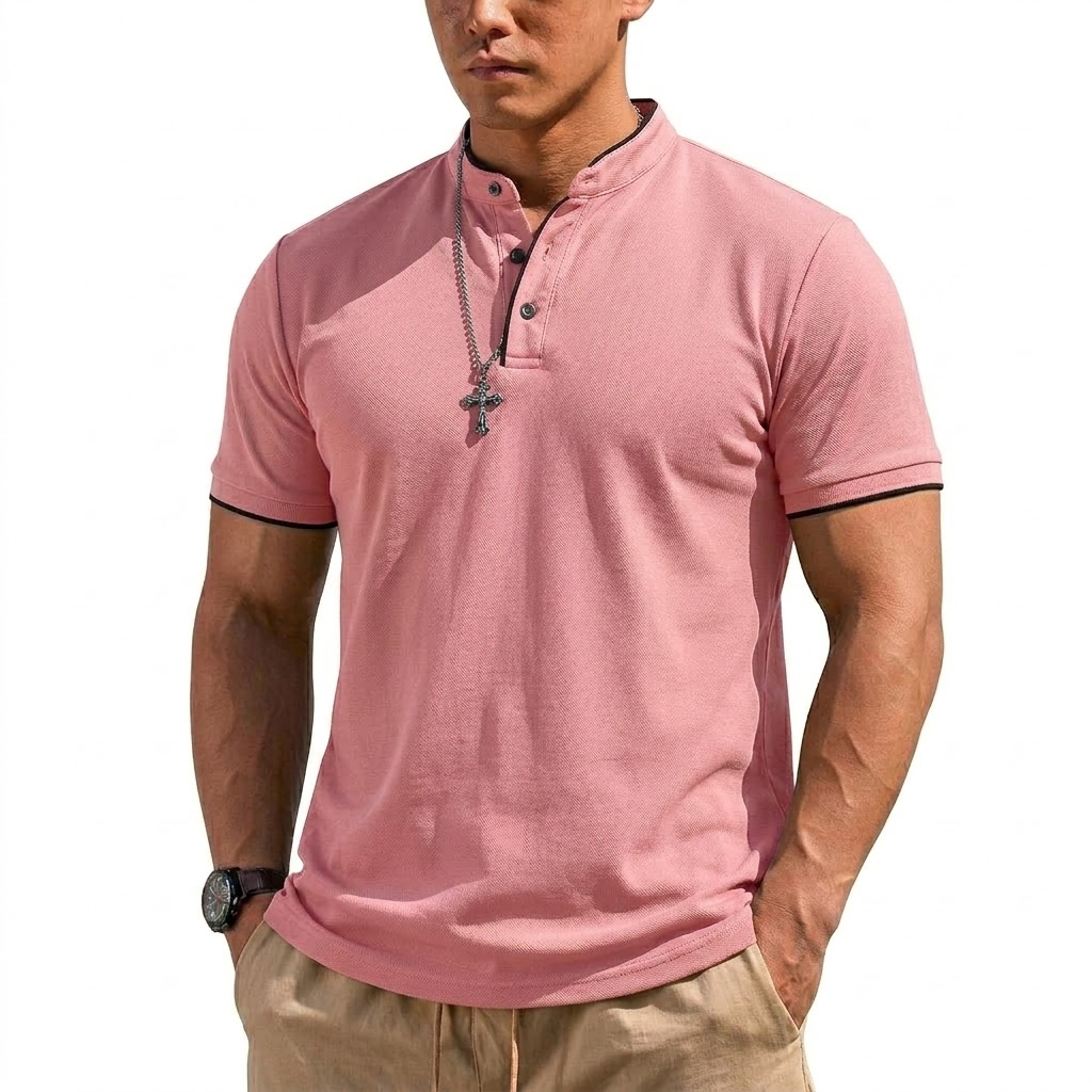 Zomer Henley-shirt met korte m - Summer Clothing Types recensie en prijs