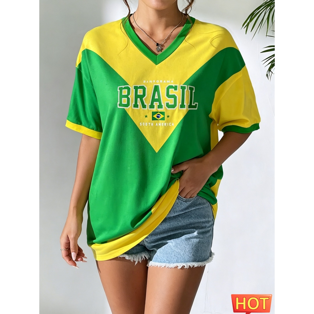Zomer Dames T-shirt met V-hals - Yellow Summer Clothing recensie en prijs