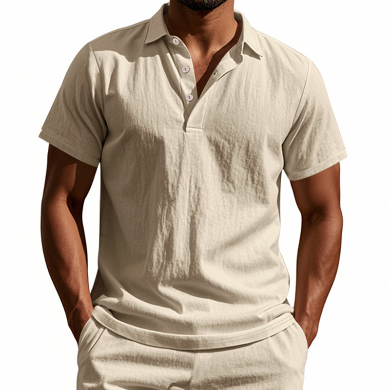 Hoogwaardig 95% linnen poloshi - Summer Clothing Men Linen recensie en prijs