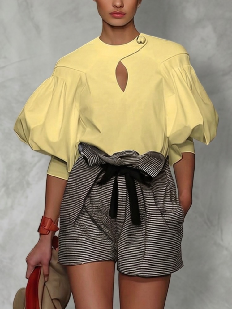 Yeezzi Vrouwen Ronde Hals Asym - Yellow Summer Clothing recensie en prijs