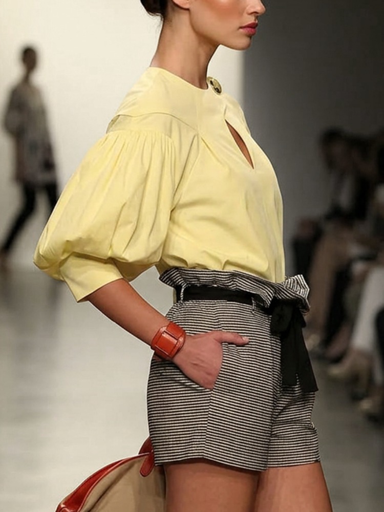 Yeezzi Vrouwen Ronde Hals Asym - Yellow Summer Clothing recensie en prijs