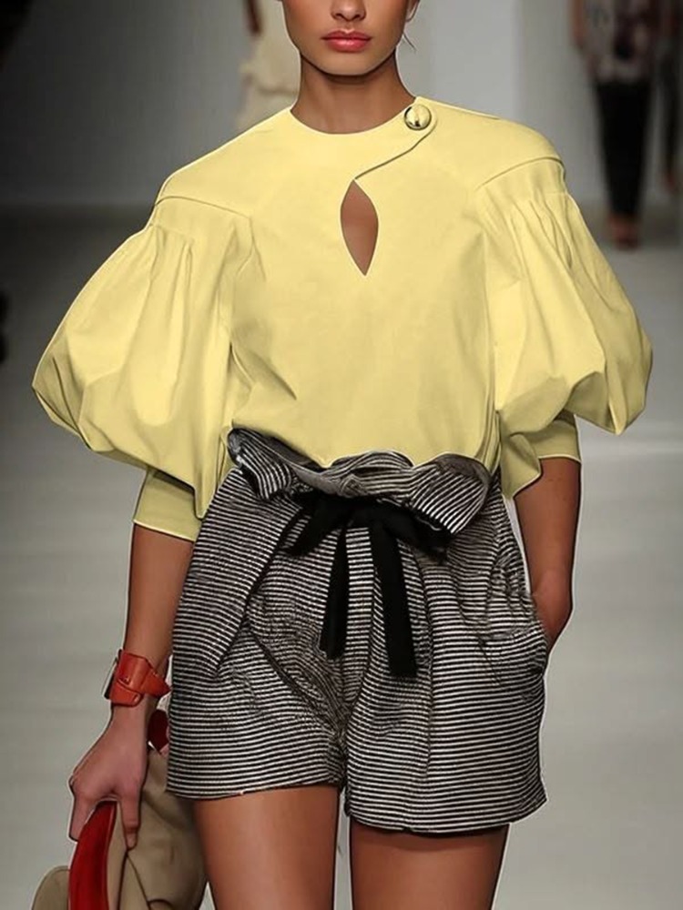 Yeezzi Vrouwen Ronde Hals Asym - Yellow Summer Clothing recensie en prijs