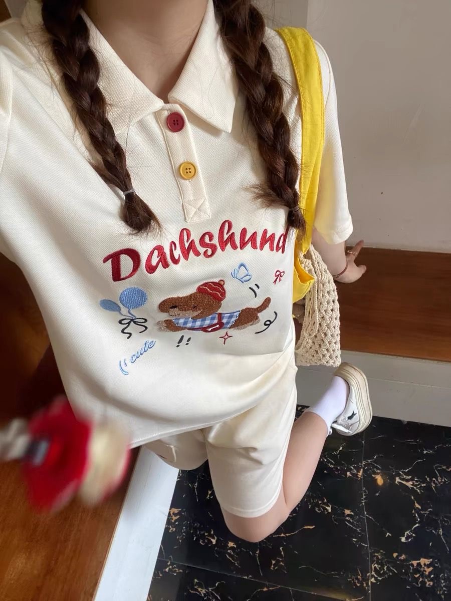 Kawaii Borduren Hond Japan Sti - Summer Clothing Cartoon recensie en prijs