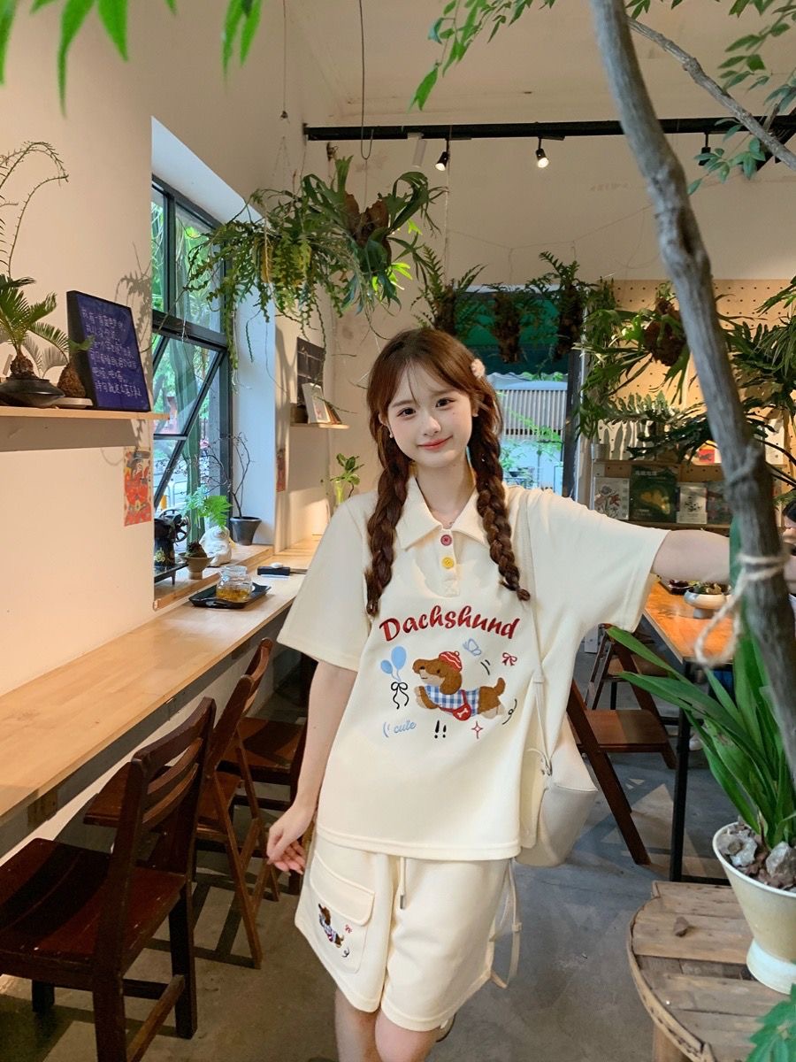 Kawaii Borduren Hond Japan Sti - Summer Clothing Cartoon recensie en prijs