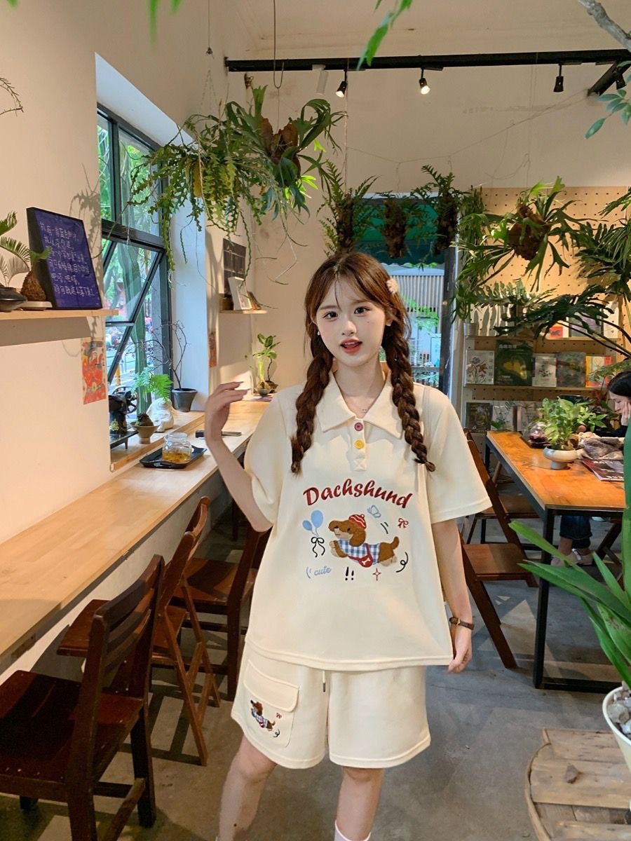 Kawaii Borduren Hond Japan Sti - Summer Clothing Cartoon recensie en prijs